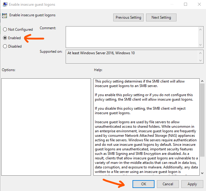 enable insecure logons02